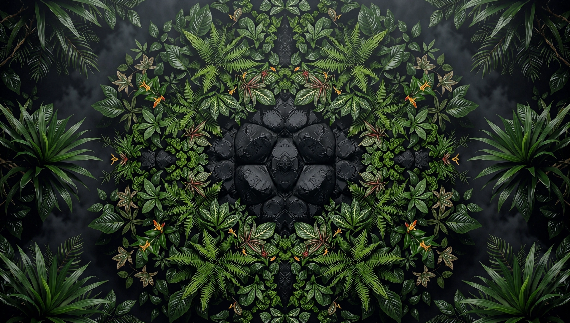 Lush Indonesian botanical landscape